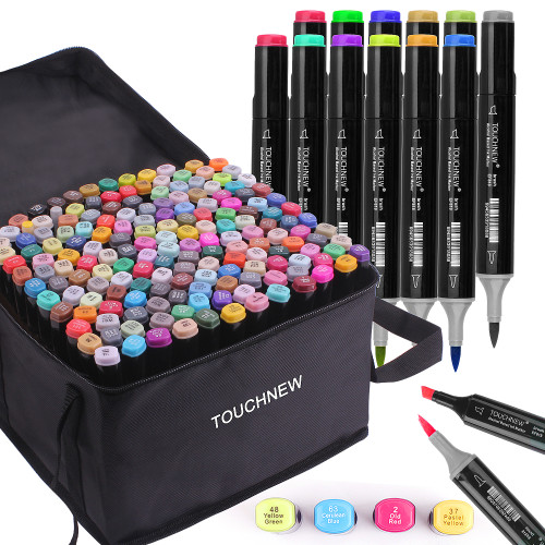 TOUCHNEW rotuladores punta pincel 168 colores doble punta a base de alcohol