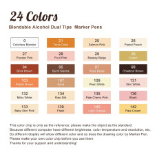 TOUCHNEW T6 marcadores de tono de piel de 24 colores,doble punta a base de alcohol para retratos,ilustraciones,dibujos,colorear TOUCHNEW T6 marcadores de tono de piel de 24 colores,doble punta a base de alcohol para retratos,ilustraciones,dibujos,colorear