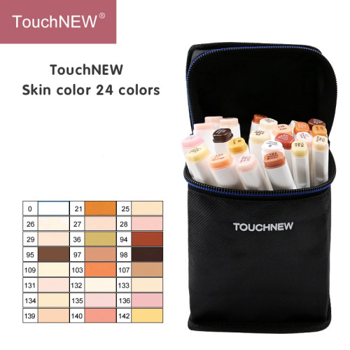 TOUCHNEW T6 marcadores de tono de piel de 24 colores,doble punta a base de alcohol para retratos,ilustraciones,dibujos,colorear TOUCHNEW T6 marcadores de tono de piel de 24 colores,doble punta a base de alcohol para retratos,ilustraciones,dibujos,colorear