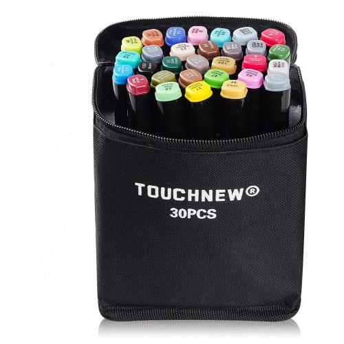 TOUCHNEW rotuladores punta pincel 30 colores doble punta a base de alcohol Juego estándar