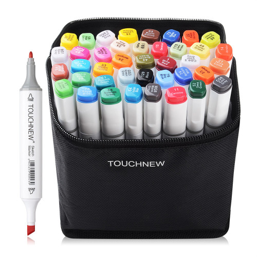 TOUCHNEW T6 rotuladores diseño de animación 40 colores para dibujos de arte adultos con bolsa de transporte TOUCHNEW T6 rotuladores diseño de animación 40 colores para dibujos de arte adultos con bolsa de transporte