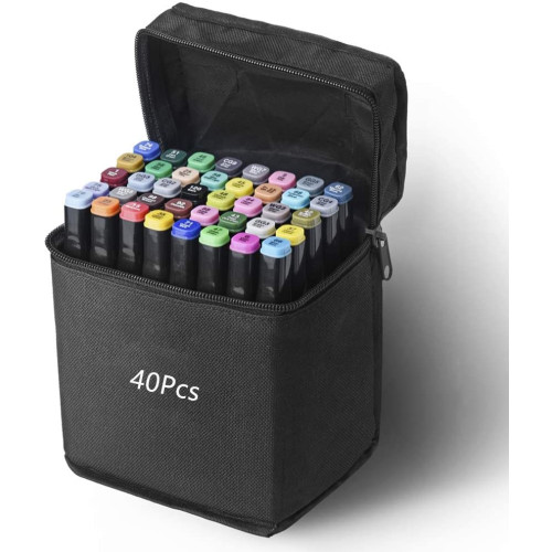 TOUCHNEW rotuladores punta pincel 40 colores doble punta a base de alcohol Juego estándar