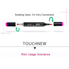 TOUCHNEW rotuladores punta pincel 168 colores doble punta a base de alcohol
