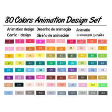 TOUCHNEW T6 rotuladores diseño de animación 80 colores para dibujos de arte adultos con bolsa de transporte TOUCHNEW T6 rotuladores diseño de animación 80 colores para dibujos de arte adultos con bolsa de transporte