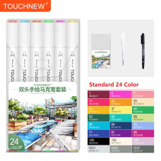 TOUCHNEW T8 Rotuladores de 24 colores a base de alcohol para dibujo artístico,niños,estudiantes