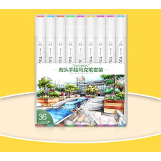 TOUCHNEW T8 Marcadores de doble punta Diseño de animación de 36 colores para dibujo de arte infantil
