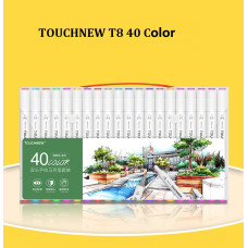 TOUCHNEW T8 Marcadores de doble punta Diseño de animación de 40 colores para dibujo de arte infantil